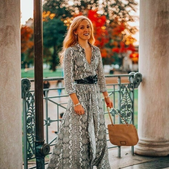 Zara Snakeskin Print Midi Dress - Picture 4 of 8